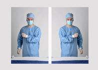 Anti Static Blue Isolation Gowns , Sterile Surgical Gowns Knitted / Cotton Cuff supplier