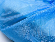 Light Blue Disposable Shoe Covers Elasticized Seam Fluid Resistant With Textured Tread supplier