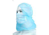Latex Free Disposable Cap And Mask , Disposable Head Covers Adjustable Nose Bar supplier