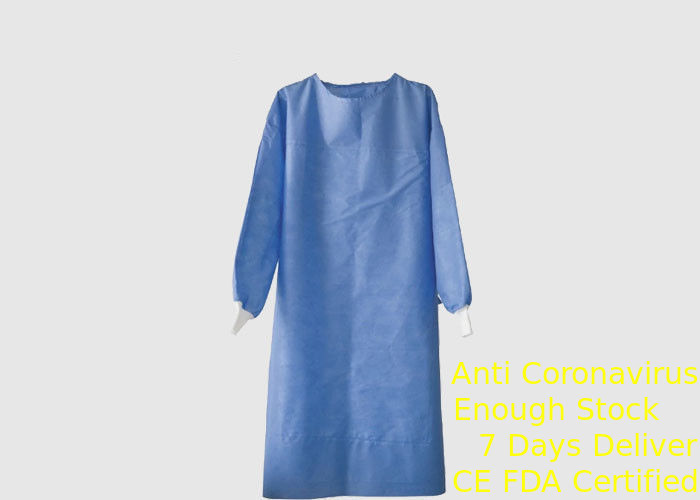 Long Sleeves Disposable Surgical Gown SMS Material High Durability Round Neck Design supplier