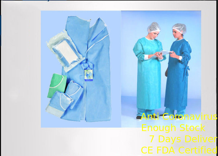 Feeling Soft Disposable Hospital Gowns Unisex Convenient Good Tensile Strength supplier