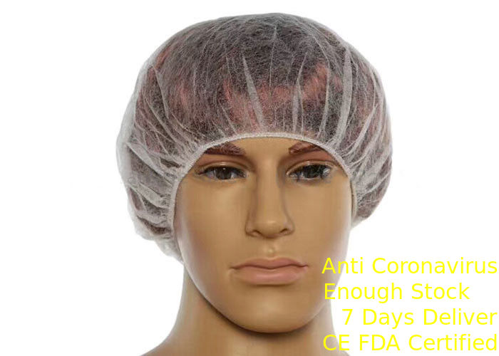 21 Inch Lightweight Disposable Head Cap Breathable Spunbonded Polypropylene supplier