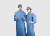 SMS Material Disposable Surgical Gown Blue Degradable With Ties On Neck / Waist supplier
