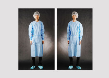 SMS Material Disposable Isolation Gown , Disposable Theatre Gowns Breathable supplier