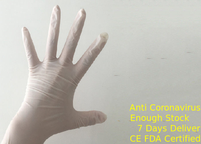 Non Toxic Disposable Sterile Gloves , Vinyl Exam Gloves Net Weight 4.0-5.5g supplier