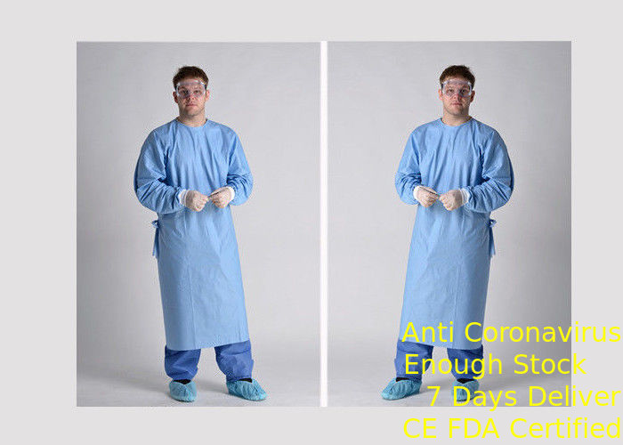 4 Ties Disposable Surgical Gown Breathable Knitted Cuff Environmentally Friendly supplier
