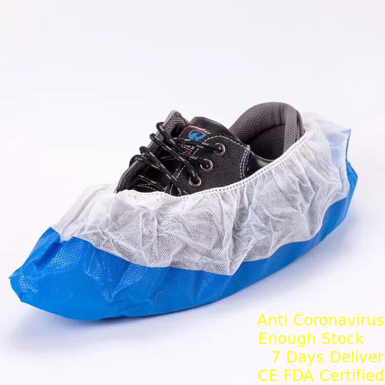 Half Coated Protective Disposable Shoe Covers Anti - Static For Cleanroom supplier
