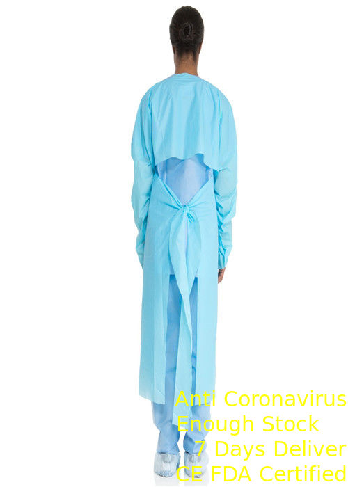 Long Sleeves Disposable Plastic Aprons , Blue Disposable Polyethylene Aprons supplier
