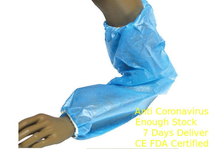 Laminated Disposable Arm Sleeves , Hand Made Waterproof Arm Sleeve Cover Elastic Cuffs supplier
