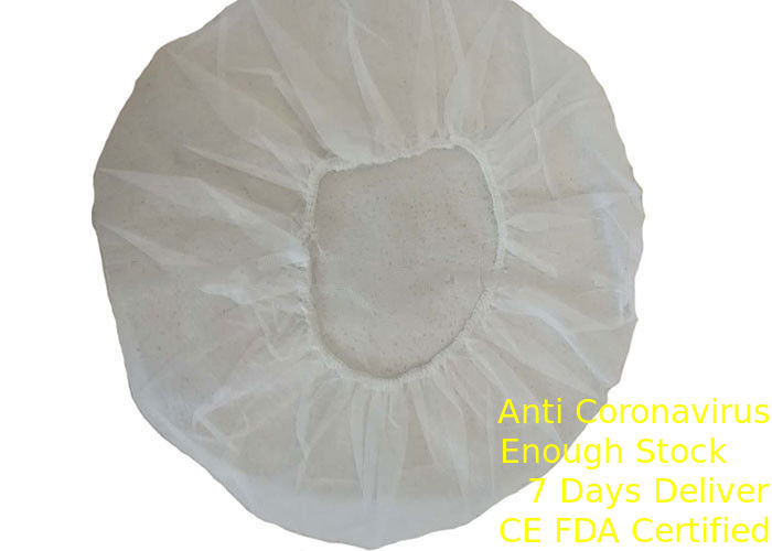 Durable Disposable Head Cap , Latex Free Disposable Bouffant Caps 21 Inchs supplier