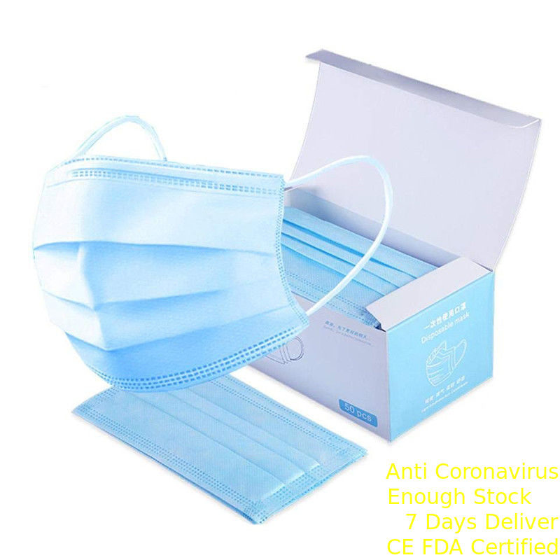 Anti Dust Disposable Protection Earloop Face Mask 3 Ply Non Woven Face Mask supplier