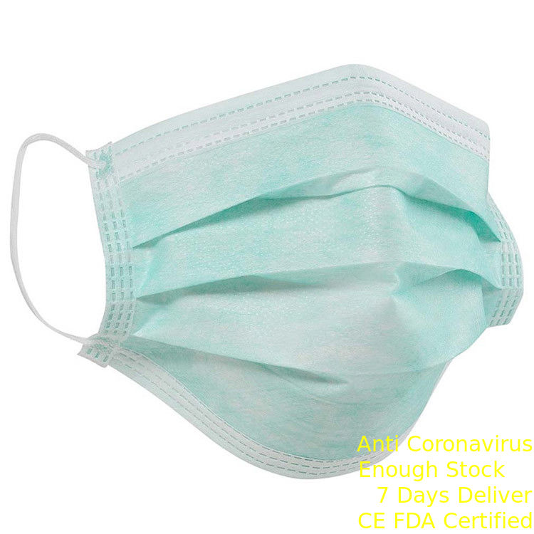 Soft Disposable Face Mask Easy Breathing 3 Ply Disposable Green PP Face Mask supplier